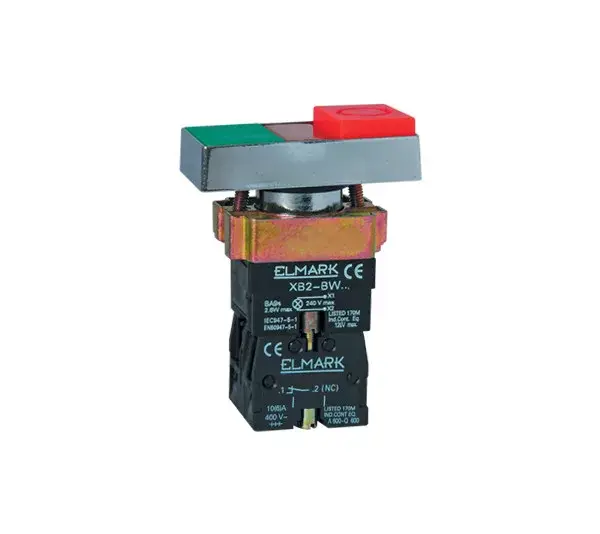 BEÉPÍTHETŐ DUPLA NYOMÓGOMB BW 8475 224V 1NO+1NC PIROS ÉS ZÖLD+LED INDIKÁTOR Ne maradj le
