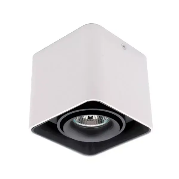 Outlet DL-044 ŠTVORCOVÝ JEDNODUCHÝ POVRCHOVA MONTAŽ ČIERNE / BIELY