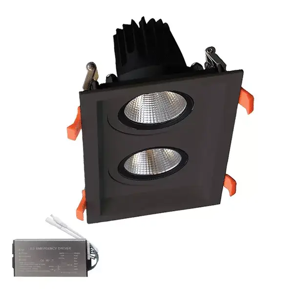 DOUBLE LED SPOT LIGHT 2X15W 230V 4000K BL+EMERGENCY KIT Akció