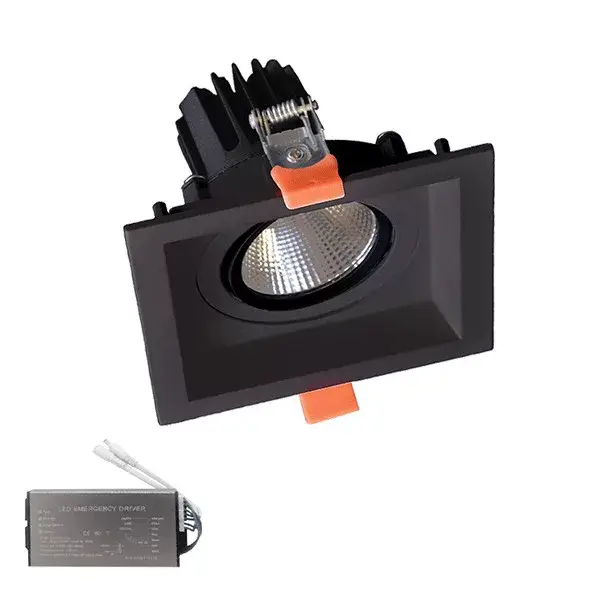 Outlet SQUARE LED SPOT LIGHT 30W 230V 3000K BL+EMERGENCY KIT