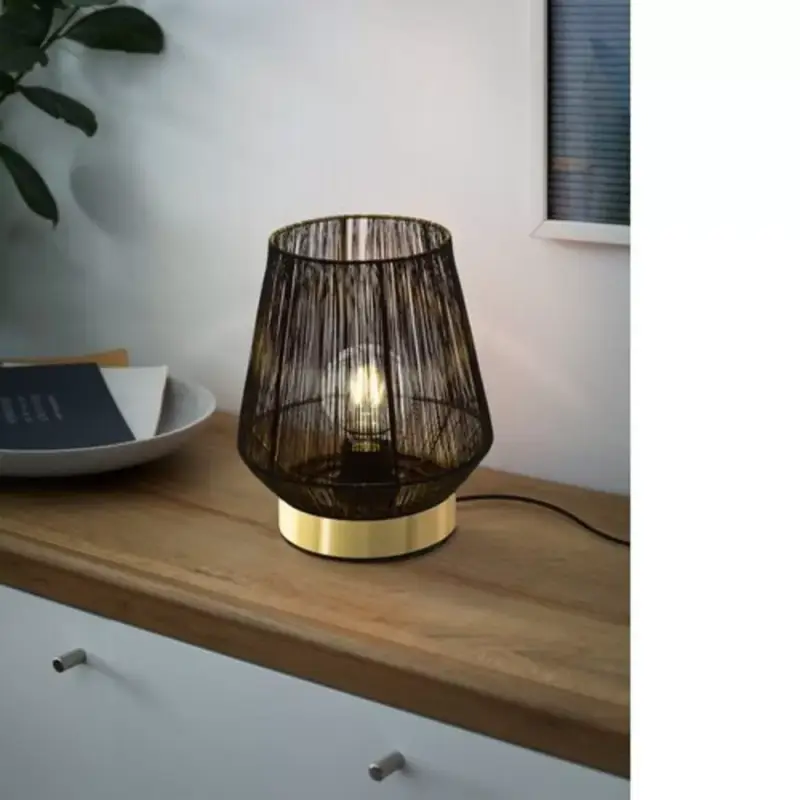 Akciós ár EGLO , 99808 , ESCANDIDOS , asztali lámpa , E27 , 1X40W , IP20 , fekete, arany