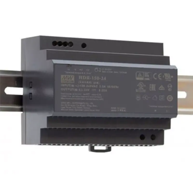 LED tápegység , Mean Well , HDR-150-24 , 24 Volt , 150 Watt , DIN sínre szerelhető , ipari Szuper akció