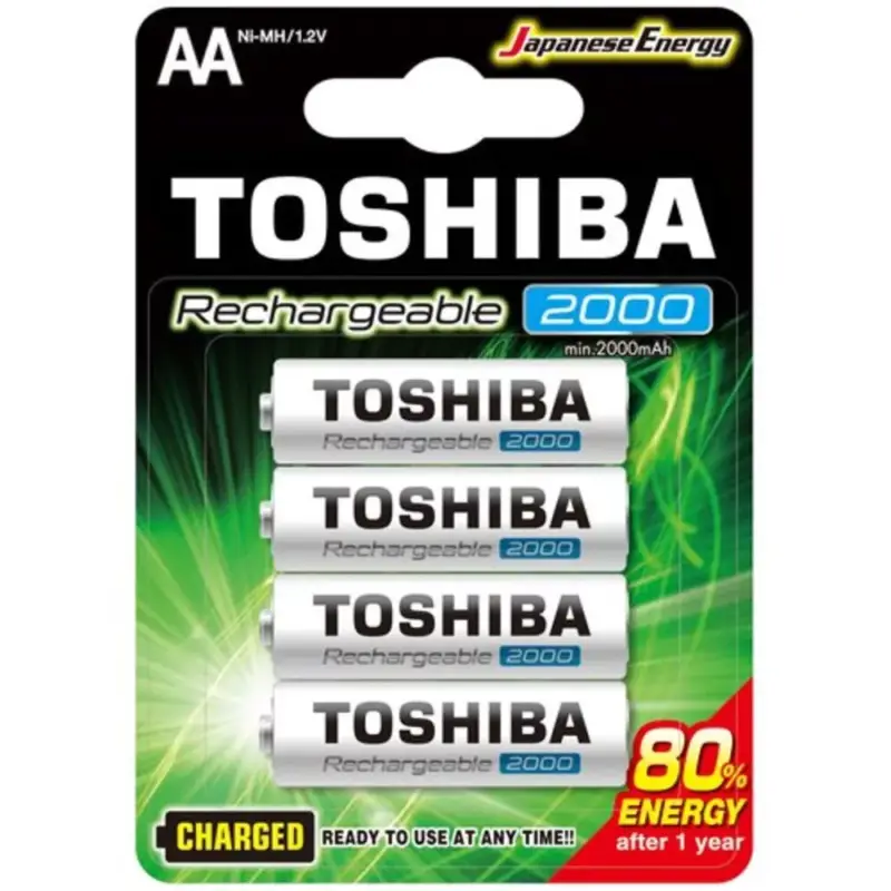 Ceruzaelem AA (LR6) , 1.2 Volt , 4 darab , tartós , elem , tölthető , 2000mAh , High Power , TOSHIBA Utolsó esély