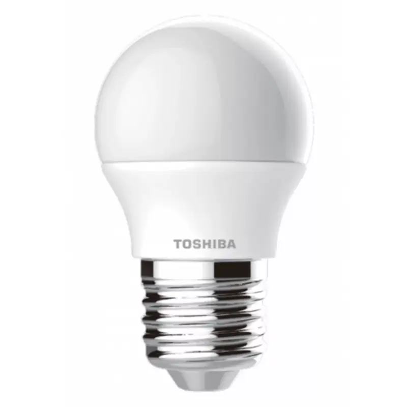 LED lámpa , égő , kisgömb , E27 foglalat , 4.7 Watt , 180° , meleg fehér , TOSHIBA , 5 év garancia Különleges ajánlat