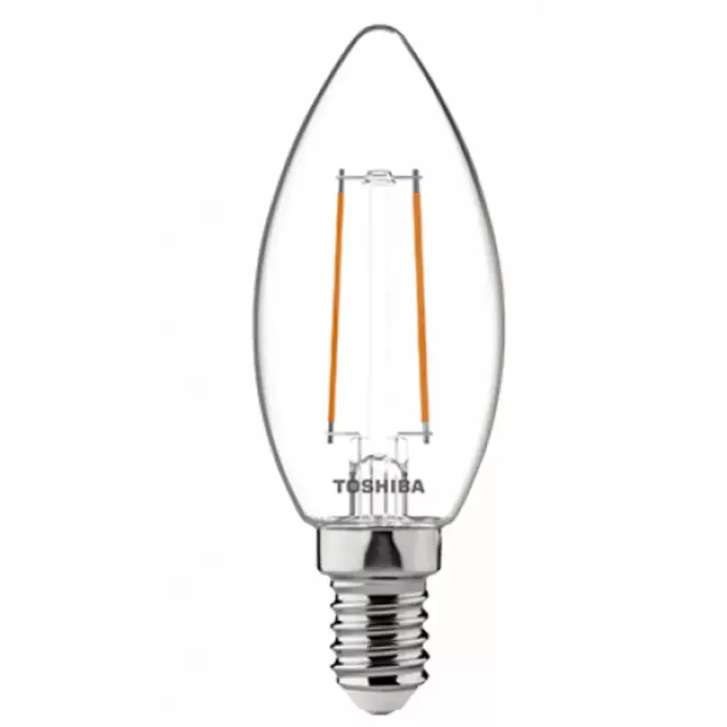 LED lámpa , égő , izzószálás hatás , filament , E14 foglalat , 2.5 Watt , meleg fehér , TOSHIBA , 5 év garancia Vedd meg online