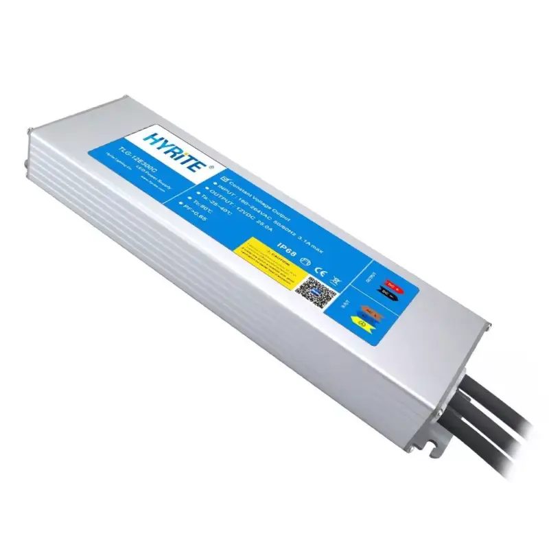 Gyors kiszállítás LED tápegység , 12 Volt , 300 Watt , 25A , paralel bekötés , kültéri , vízálló , IP68 , 3+2 év garancia , HYRITE , TLG-12E300C