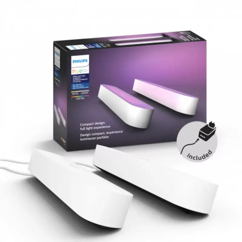Végkiárusítás Led lámpatest , Philips Hue , Play , 2 x 6W , RGB , CCT , dimmelhető , fehér