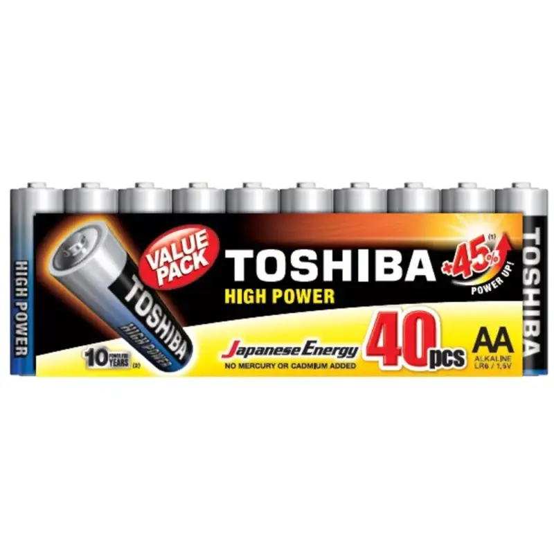 Nézd meg most Alkáli elem, AA, 1,5V, 40 db-os csomag, TOSHIBA, 00154744