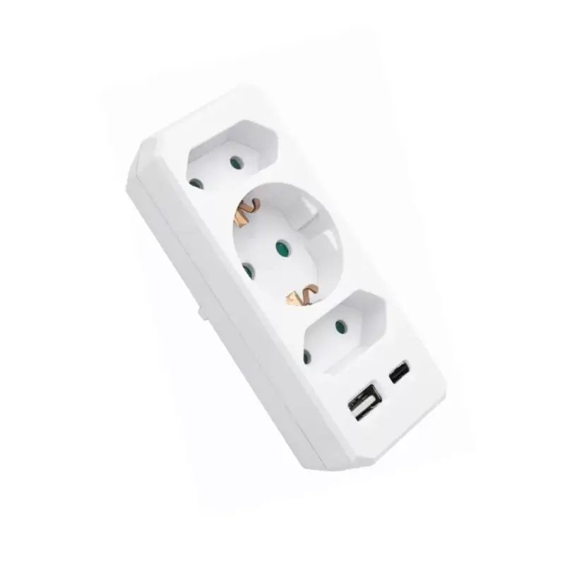 Kedvezmény Hálózati elosztó adapter COMBI 16A 250V USB-A 2.4A USB-C 3A fehér gyerekzárral 8002940 VITO