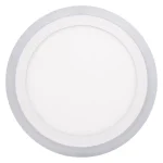 Kiárusítás Fehér süllyeszthető LED-panel, gömbölyű, 245mm, 18W+6W, háttérvilágítással