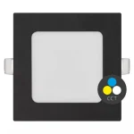 Akció Fekete süllyeszthető LED-panel, szögletes, 120 x 120mm, 7W, CCT, Premium