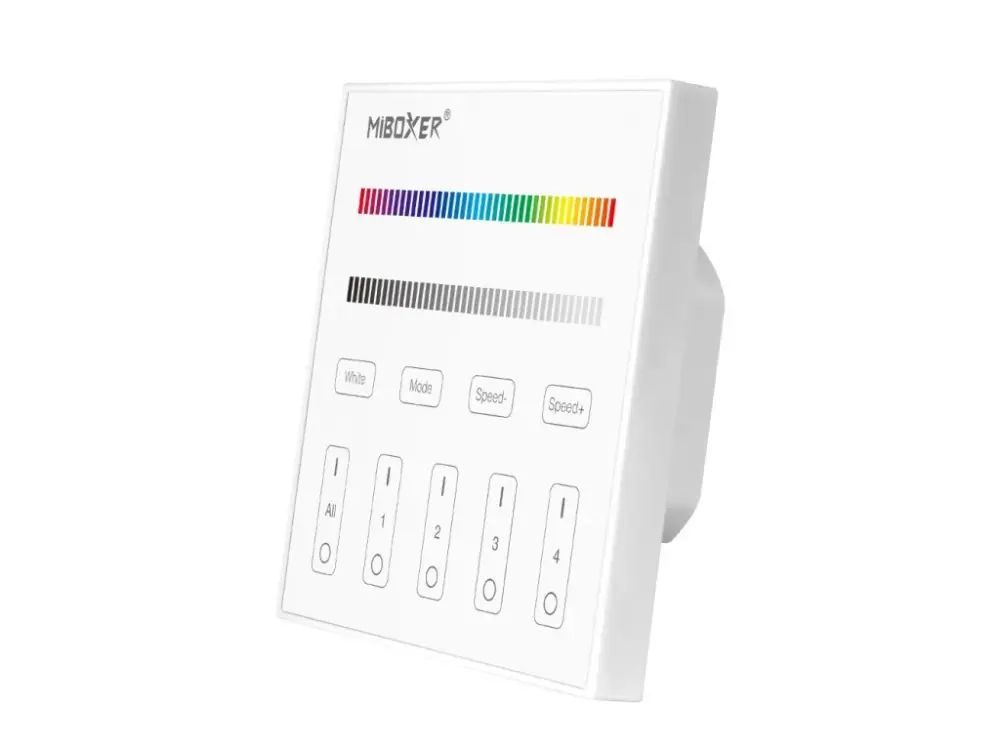 Gyors szállítás Mi-Light RF Fali vezérlő RGB+RGBW LED-szalagokhoz, 4-csatornás, AC 230V