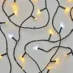Akció LED karácsonyi fényfüzér, villogó, 12m, meleg/hideg fehér, időzítő