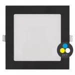 Fekete süllyeszthető LED-panel, szögletes, 174 x 174mm, 12W, 24V, CCT Gyors kiszállítás