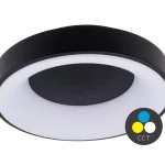 Fekete mennyezeti LED-lámpa, gömbölyű, 380mm, 32W, CCT Ne maradj le