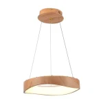 Függesztett LED kör alakú dizájner lámpa fa dekorral 40cm 18W Árcsökkenés