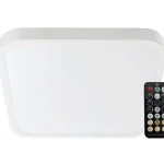 Fehér falon kívüli LED lámpa Plano négyzet alakú 295x295mm 18W IP44 Premium MW mozgásérzékelővel és távirányítóval Népszerű