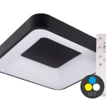 Utolsó esély SMART TUYA fekete LED mennyezeti lámpa négyzet alakú 400x400mm 32W CCT, távirányítóval