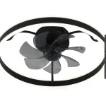 SMART WIFI Fekete LED mennyezeti lámpa Fanfy ventilátorral 500mm 40W CCT távirányítóval Expressz szállítás