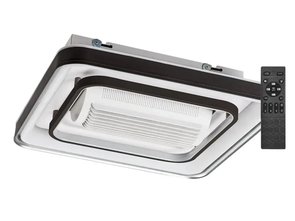 SMART WIFI Fekete LED mennyezeti lámpa Aireon ventilátorral 480x480mm 50W CCT távirányítóval Szuper ajánlat