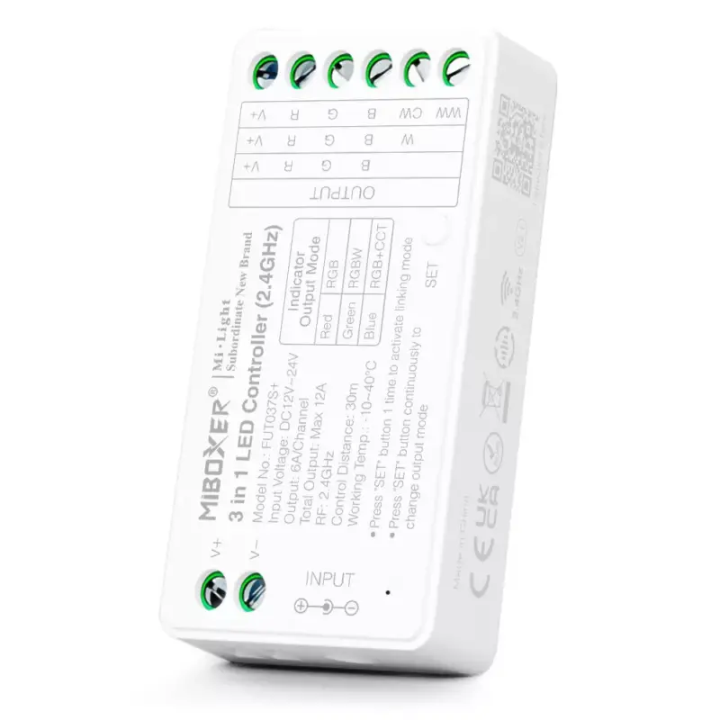 Csak ma Mi Light - Miboxer RF vezérlő 3 az 1 -ben RGB / RGBW / RGB+CCT szalaghoz - FUT037S+