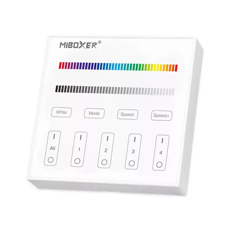 Korlátozott ajánlat Mi Light - Miboxer Falra Szerelhető 4 Zónás Panel távirányító RGB+W LED szalaghoz - B3