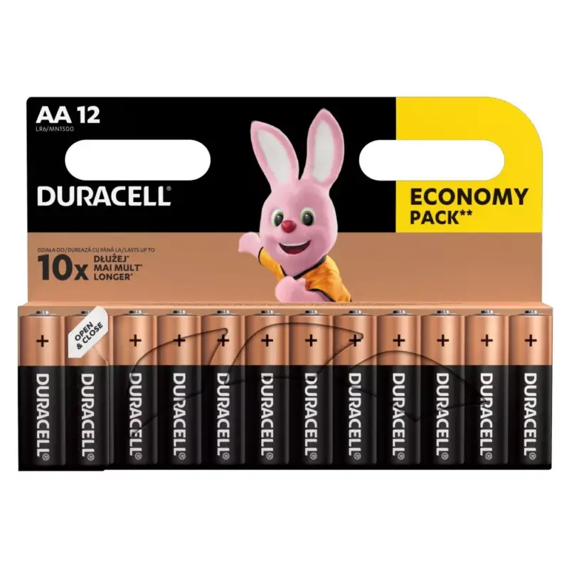 Prémium Duracell Basic AA LR6 alkáli elemek buborékfólia 12 db-os