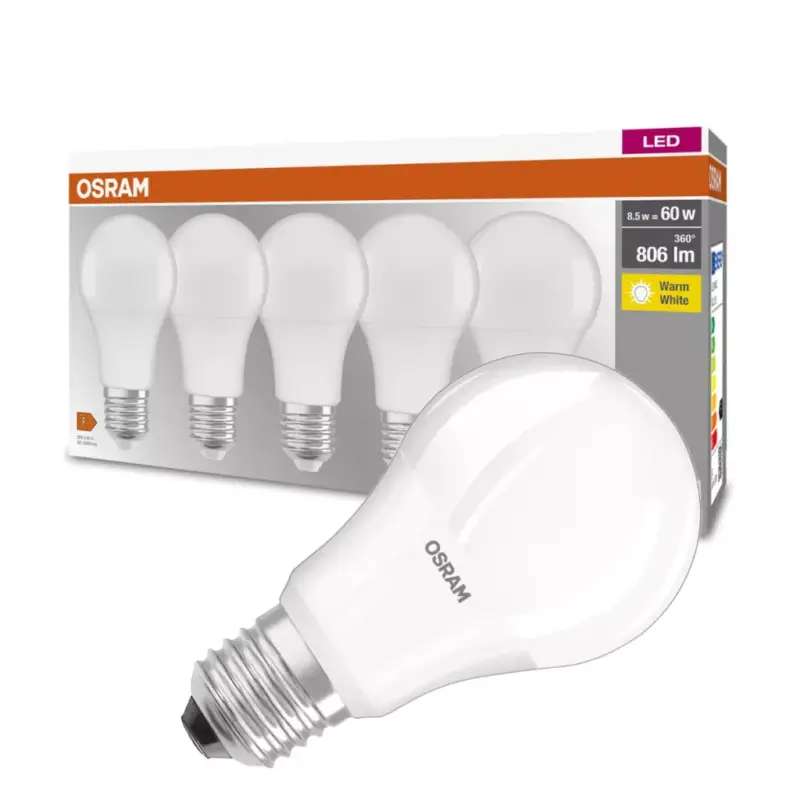 5db LED izzó E27 A60 8.5W = 60W 806lm 2700K300° OSRAM Vedd meg most