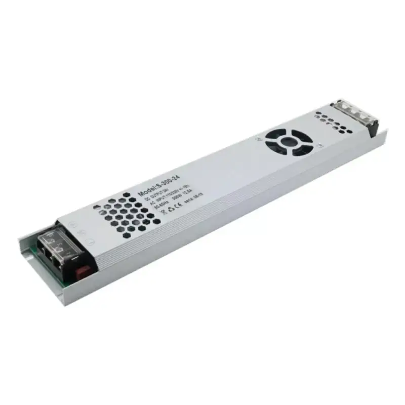 Állandó feszültségű tápegység 300W 12A 24V DC PFC SLIM LED Csak ma