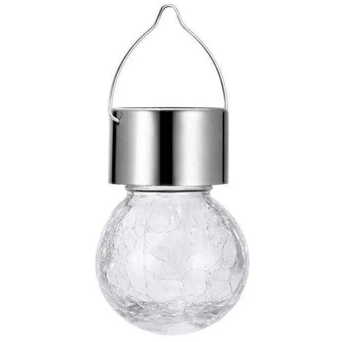 LED napelemes golyós kerti lampa RGB függő üveg repedezett üvegeffektussal Expressz szállítás
