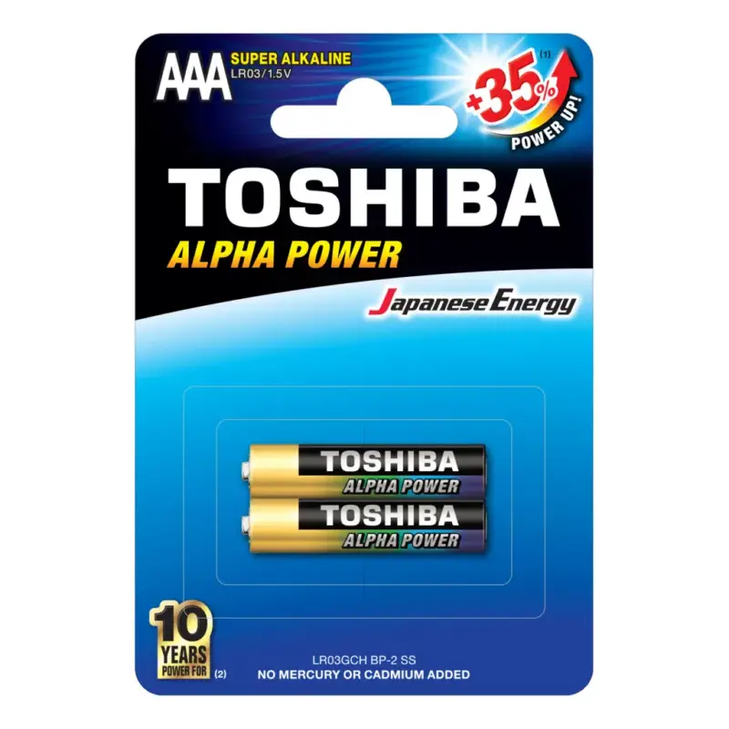 Biztonságos fizetés TOSHIBA ALPHA POWER LR03 AAA 1,5 V alkáli elemek buborékcsomagolás 2db