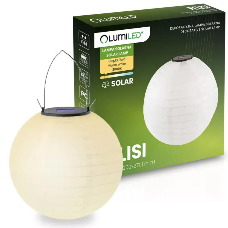 Népszerű LED napelemes kerti lámpa FELSI Origami Lantern 20cm LUMILED