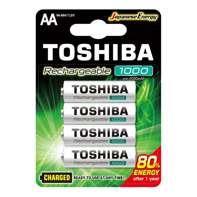 Biztonságos fizetés Újratölthető akkumulátorok TOSHIBA HASZNÁLATRA KÉSZ AA 1,2V 1000MAH buborékfólia 4 db