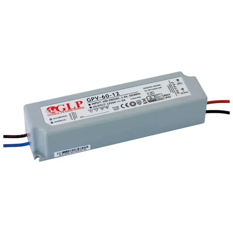Legkelendőbb Feszültség LED tápegység 12V 60W 5A GPV-60-12 GLP IP67 hermetikus
