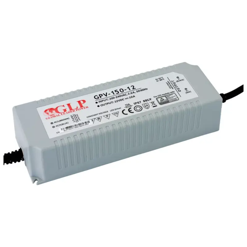 Feszültség LED tápegység 12V 120W 10A GPV-150-12 GLP hermetikus Korlátozott ajánlat