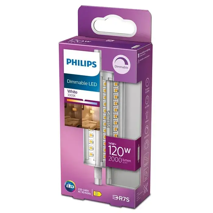 Végkiárusítás LED izzó R7S 14W = 120W 2000lm 3000K meleg PHILIPS szabályozható