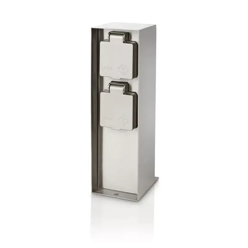 Akciós ár Elektromos kertoszlop ROCK 2x Socket 230V IP44 Ezüst PHILIPS