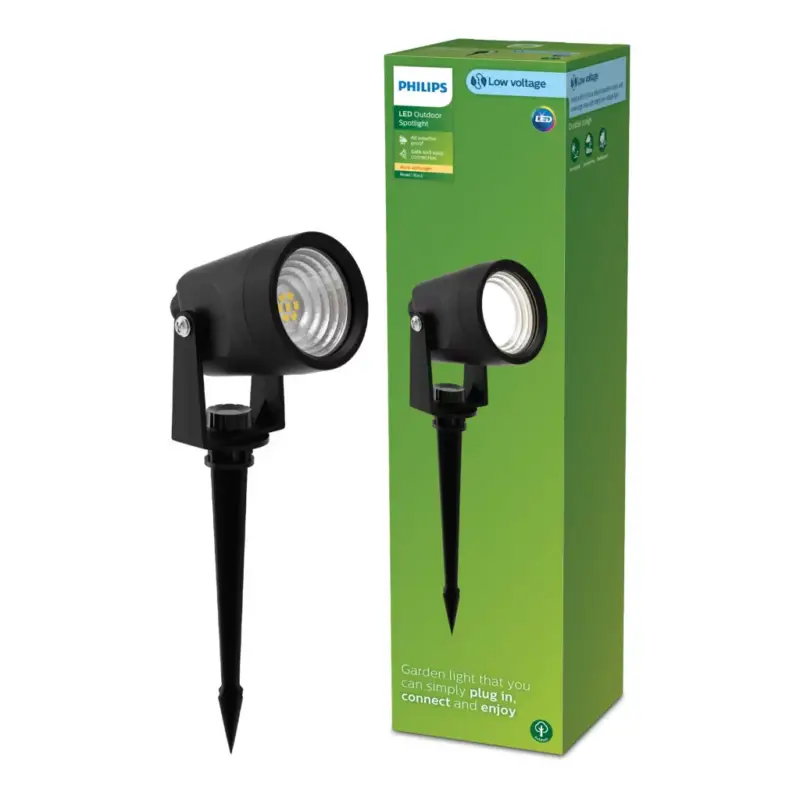 Akció Kerti lámpa LED-es spotlámpa 1,5W 180lm 2700K Black Reuel Ultra hatékony Philips