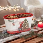 Karácsonyi fém kosár Mikulás minta 23x11,5x11,5 cm58953A Biztonságos fizetés