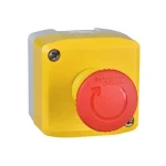 Telemecanique tokozott vészgomb sárga 1 piros gombafejű nyomógomb 1NC+1NO 011366 Csak ma