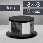 Delight Elosztó Rejtett süllyesztett 3-as 3680W+USB - fekete 20433BK Szuper akció