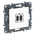 Csak ma Legrand Niloé Step 2xUSB-C töltőaljzat 5V 3A 15W fehér 863139