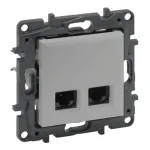 Legrand Niloé Step 2xRJ45 Cat.6 UTP csatlakozóaljzat alumínium 863364 Legjobb ár
