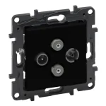 Végkiárusítás Legrand Niloé Step TV-R-SAT-SAT csillagpontos csatlakozóaljzat 1,5 dB fekete 863582