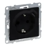Expressz kézbesítés Legrand Suno fekete 2P+F GYV + USB-C csatlakozóaljzat (rugós), biztonsági zsaluval, keret nélkül 721429