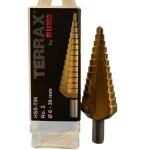 Szuper ajánlat RUKO lemezfúró lépcsős 6-30mm HSS-TiN - TERRAX (CBN keresztélköszörüléssel)