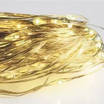 LED dekorációs lánc 10m, 100LED, WW, 8 funkció, adapterrel, arany réz [X01100132] Akció