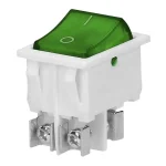 Expressz kézbesítés I/O billenőkapcsoló zöld, szögletes, háttérvilágítású, 16A/230V, fehér [OR-AE-13179/G/W]