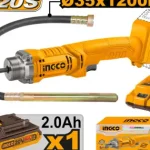 Akkus betontömörítő tűvibrátor 1,2 m 20 V (1 x 2,0 Ah akku + töltő) INGCO Ne maradj le