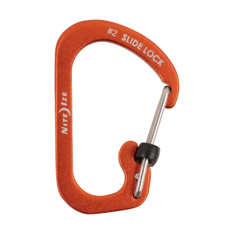 Alacsony ár CSLA2-19-R6 SlideLock® reteszelhető alumínium karabiner #2 - Narancsszín. Teherbírás: 4,5 kg.